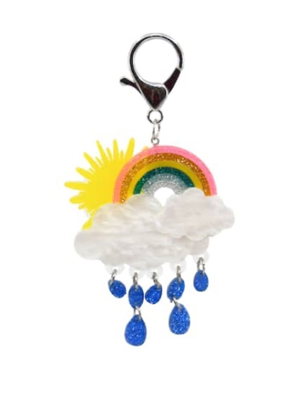 New Blue Moon Studio Pink Rainbow & Cloud Bag Charm